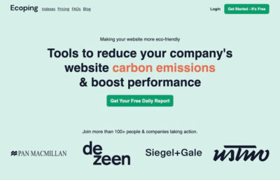 Ecoping website homepage
