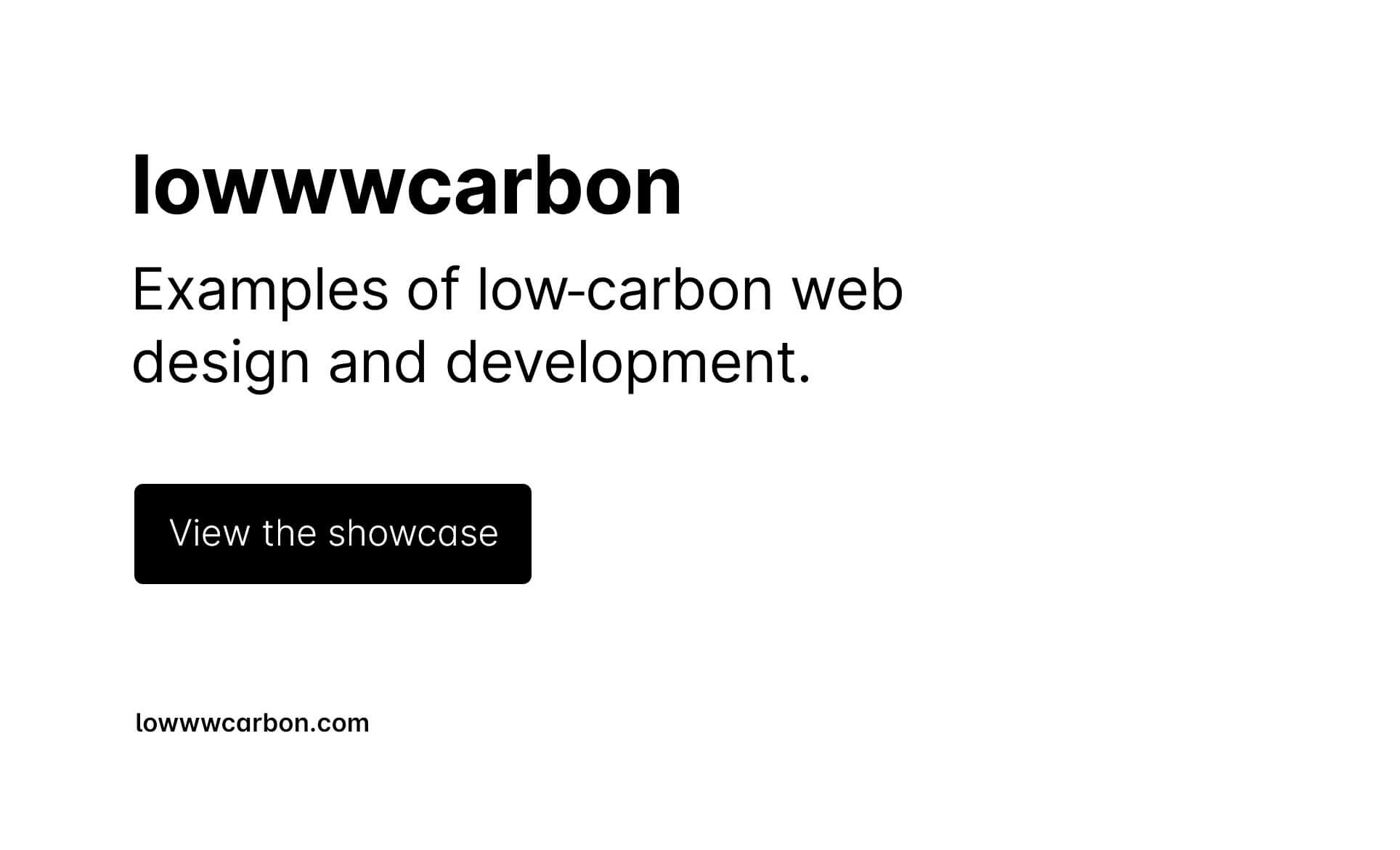 The lowwwcarbon website showcase