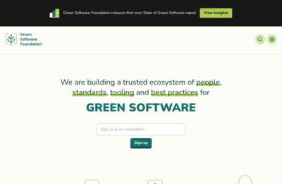 Green Software Foundation website homepage