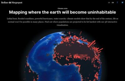 Mapping where the earth will become uninhabitable website homepage