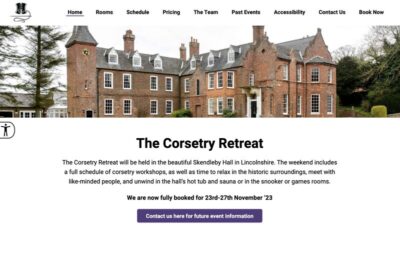 The Corsetry Retreat website homepage