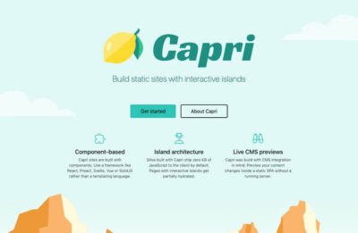 Capri website homepage