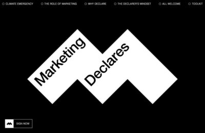 Marketing Declares website homepage